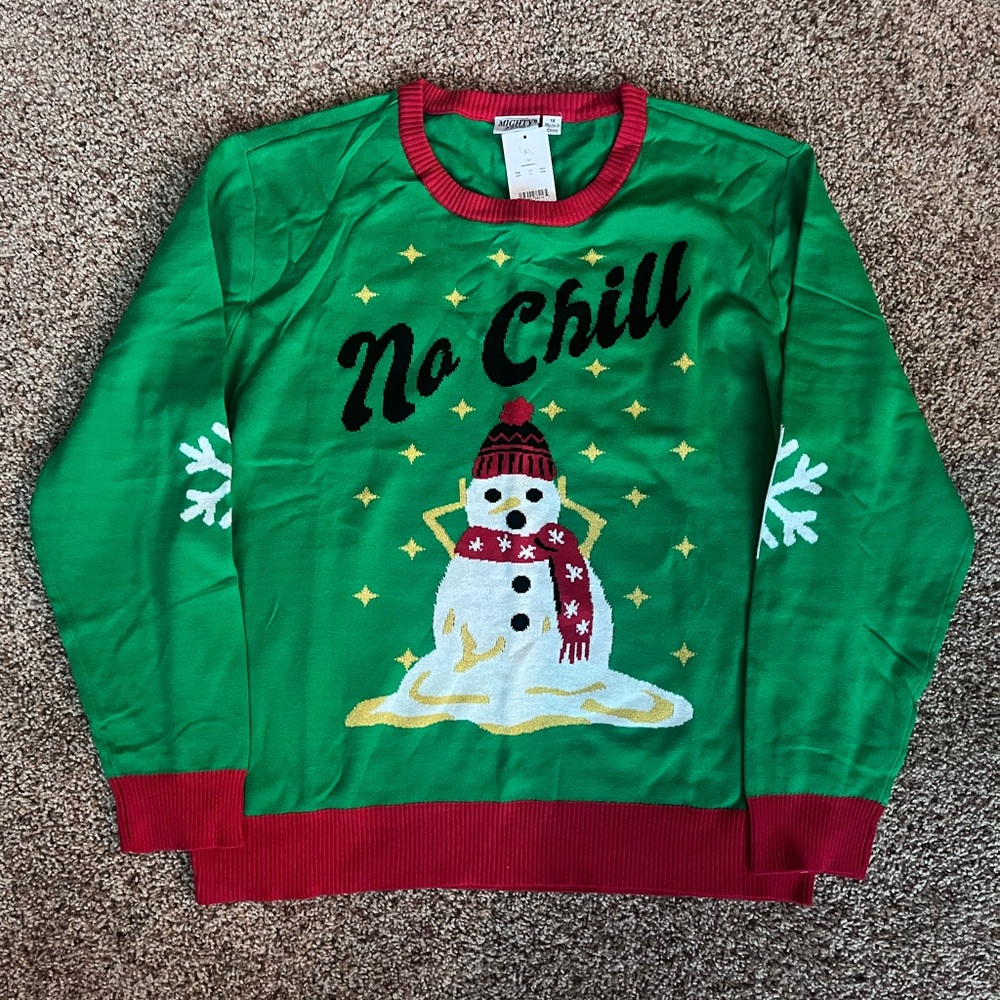 No Chill Snowman Holiday Christmas Sweater‎